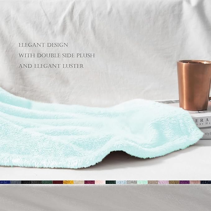 Exclusivo Mezcla Plush Fuzzy Fleece Throw Blanket Extra Large, Super Soft - Image 6