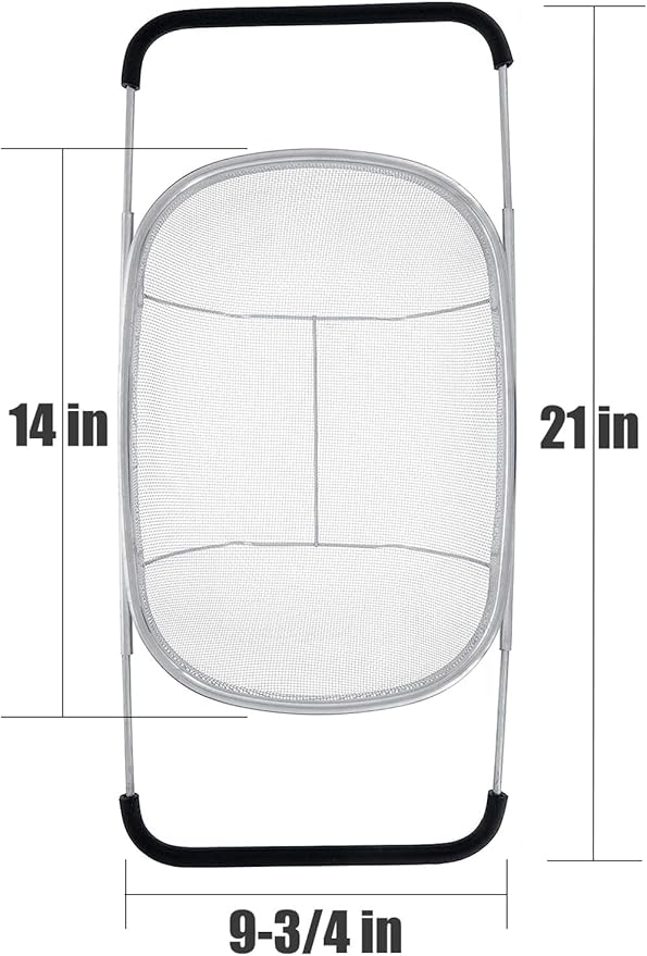Fine Mesh Colander Over The Sink 6 Quart Stainless Steel Strainer Basket & - Image 2