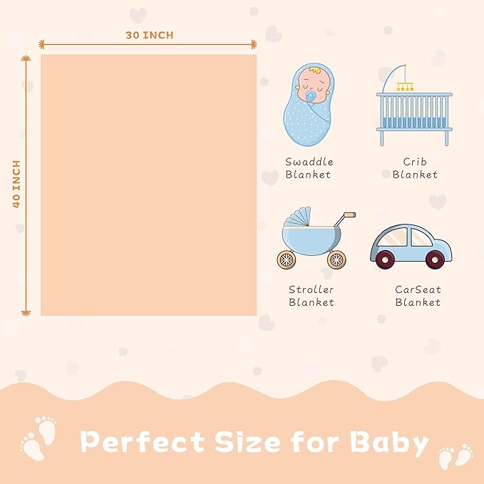 Yurhap Fleece Baby Blanket Heart Checkered, Ultra Soft Cozy Baby Blankets - Image 4