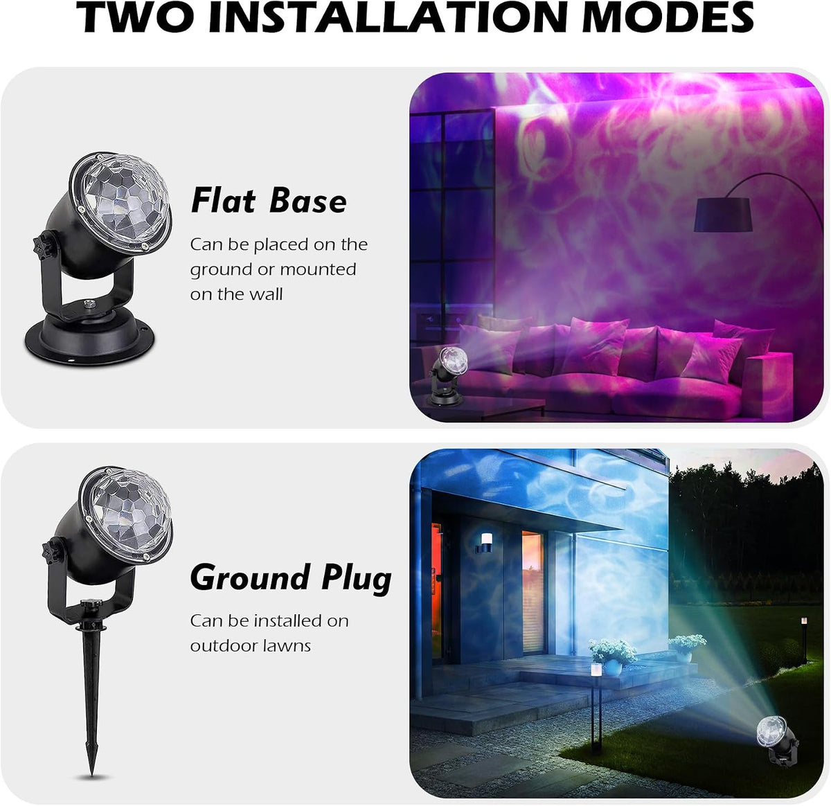 Hekation Christmas Halloween Projector Lights Outdoor, Projector Lights Outdoor Decorations for Yard, 15 Colors Water Wave Ocean Effect Night Lights Projector, Waterproof, Remote, Timing