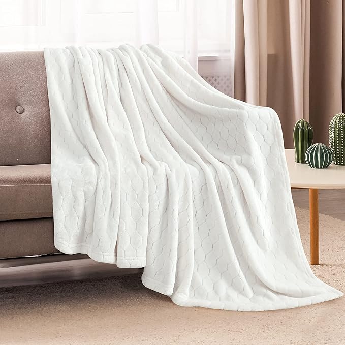TOONOW Fleece Blanket Textured Fuzzy Plush Throw Blanket Twin Size 60" x 80" - Image 2