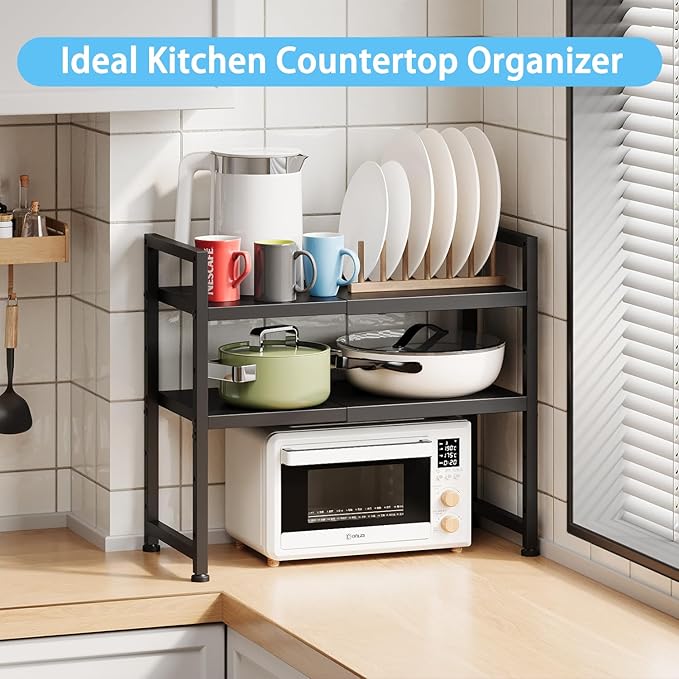 2-Tier Expandable Metal Storage Shelves, 150LBS Heavy Duty Shelving Units and - Image 7