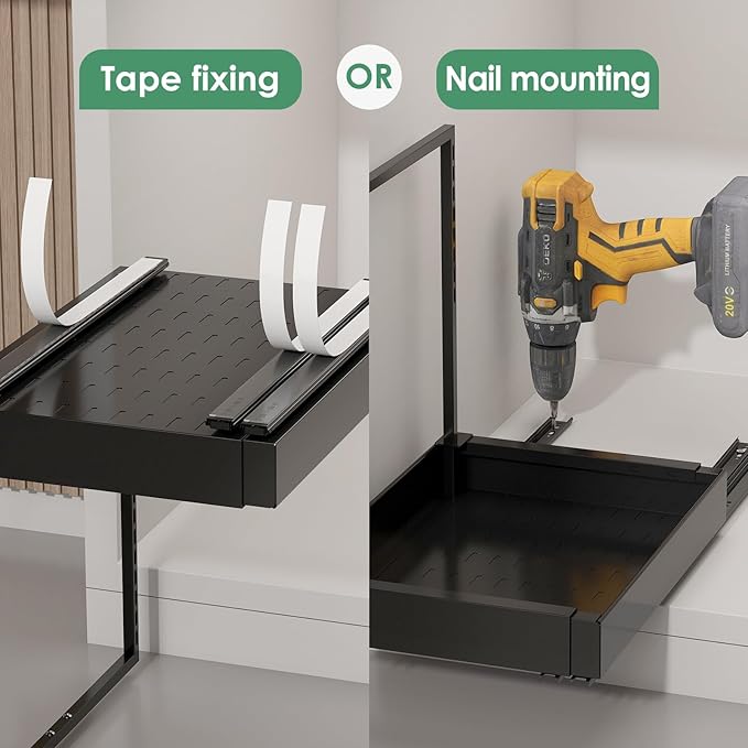 REALINN Expandable Under Sink Organizers and Storage, 2 Tier Under Cabinet - Image 6
