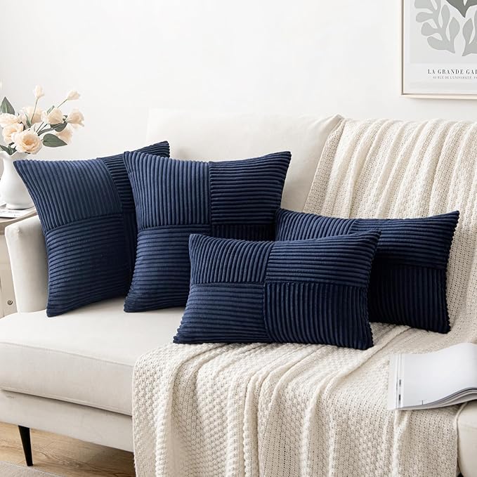 MIULEE Navy Blue Decorative Throw Pillow Covers 18x18 Inch - Image 4