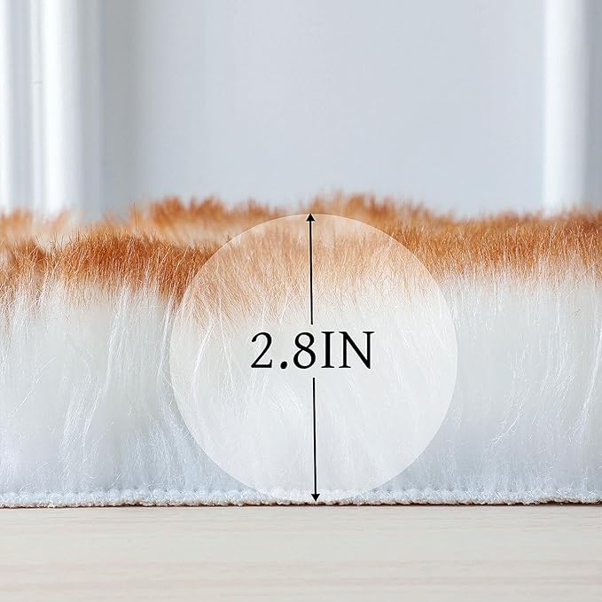 linmopm Faux Fur Rug Sheepskin Shag Fluffy Fuzzy 4x6 ft Rugs - Image 2