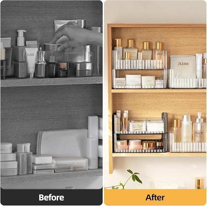 PAVSTINE 2-Tier Stackable Medicine Cabinet Organizer, Narrow Bathroom Makeup - Image 7