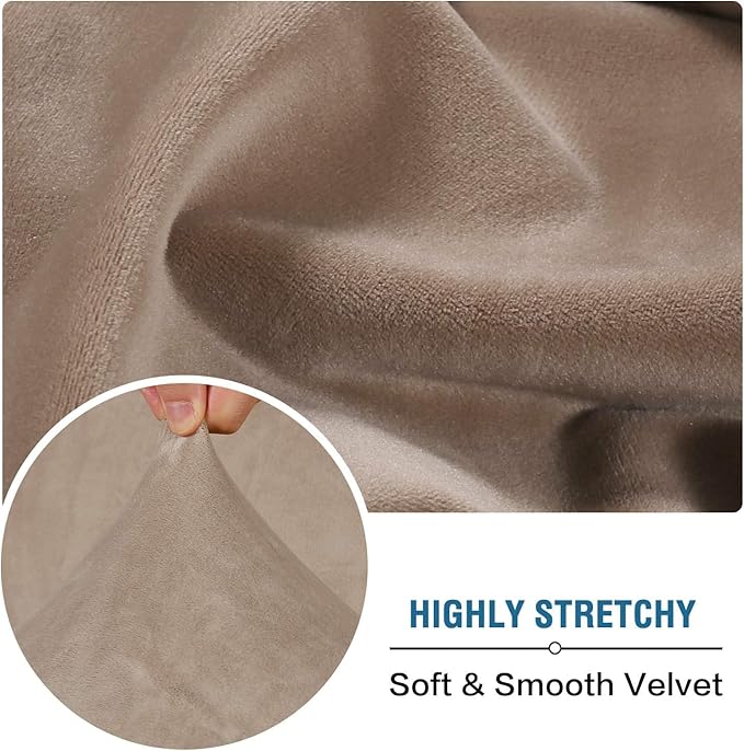 H.VERSAILTEX Velvet Stretch Sectional Couch Covers 3 Pieces Sofa Seat Cushion - Image 5