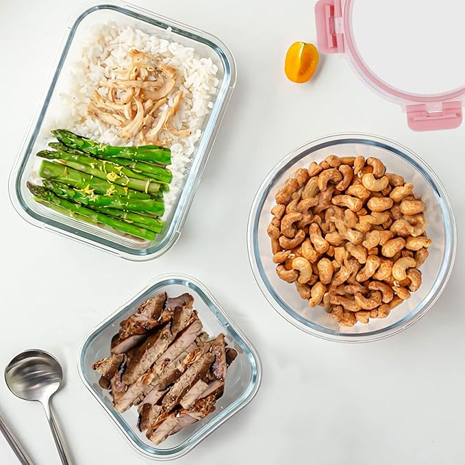KOMUEE 30 Pieces Glass Food Storage Containers Set, Meal Prep Containers Set - Image 6
