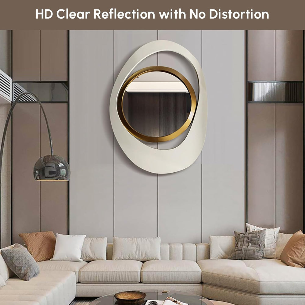 homary Geometry Decorative Wall Mirror Modern 23.6" Large Irregular Wall...
