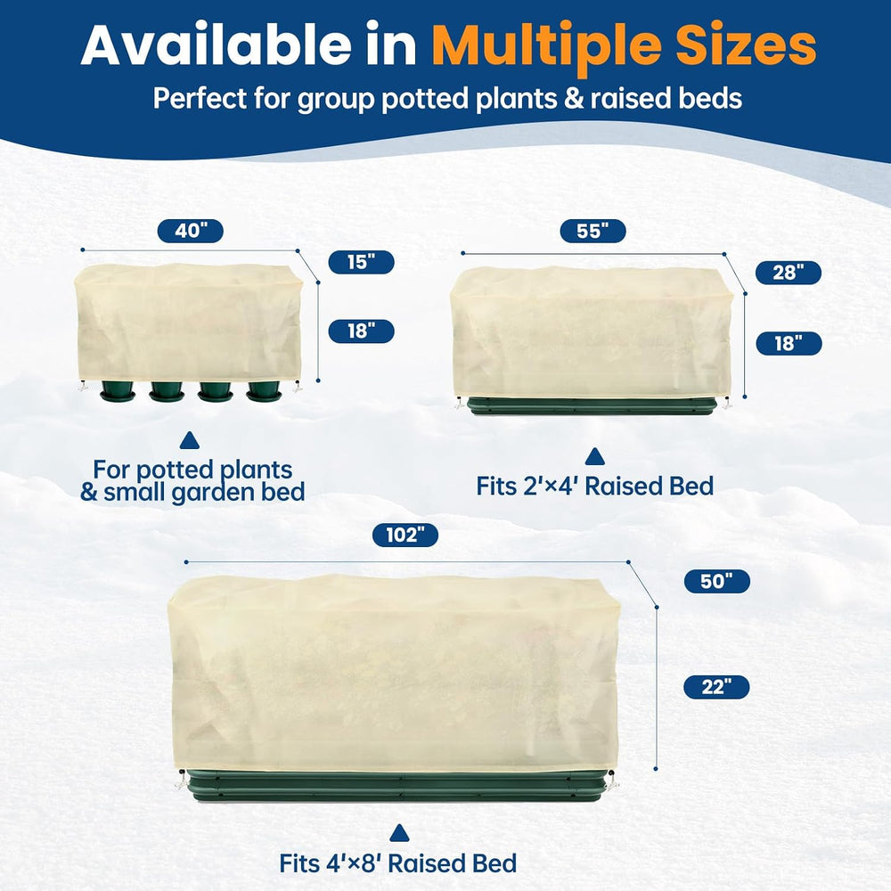 Plant Covers Freeze Protection, 2 Pack, Fits 4 x 8 ft Raised Beds