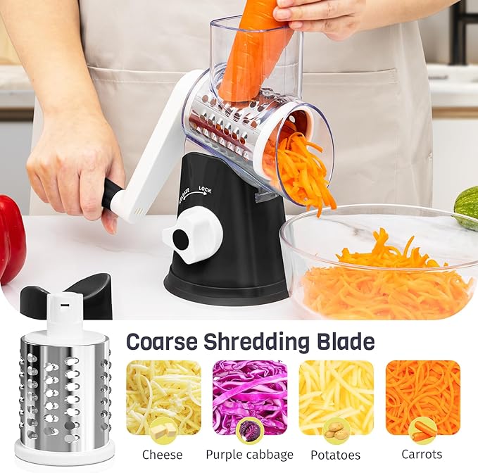 Cheese Grater Hand Crank, Rotary Cheese Shredder - Image 4