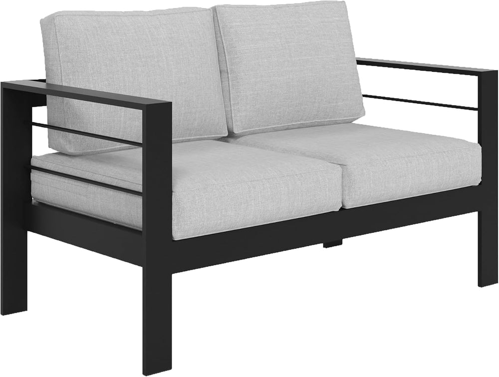 Aluminum Outdoor Loveseat, 3.2" Armrest Patio Sofa, Outside Couch for Patio