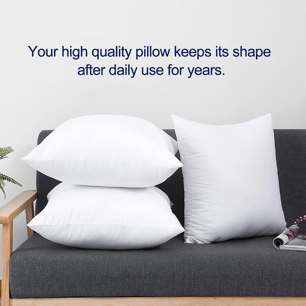 HITO 20x20 Pillow Inserts (Set of 2) - Down Alternative 100% Cotton Cover Dec...