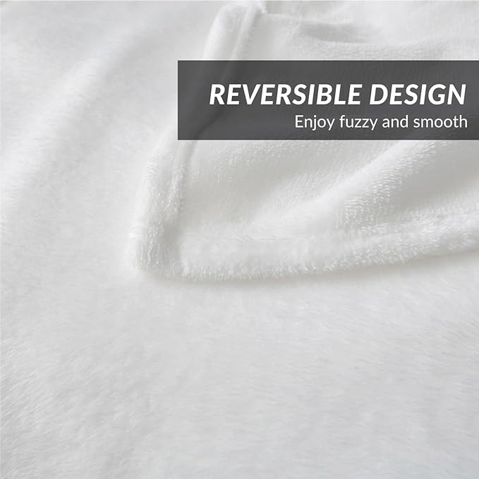 Bedsure GentleSoft Fleece Blankets Queen Size White - Image 4