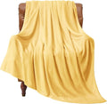 BEDELITE Fleece Blanket Twin Size Cream Yellow Throw Blankets by BEDELITE