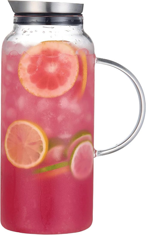 68 Ounces Glass Pitcher with Lid, Hot/Cold Water jug by Purefold