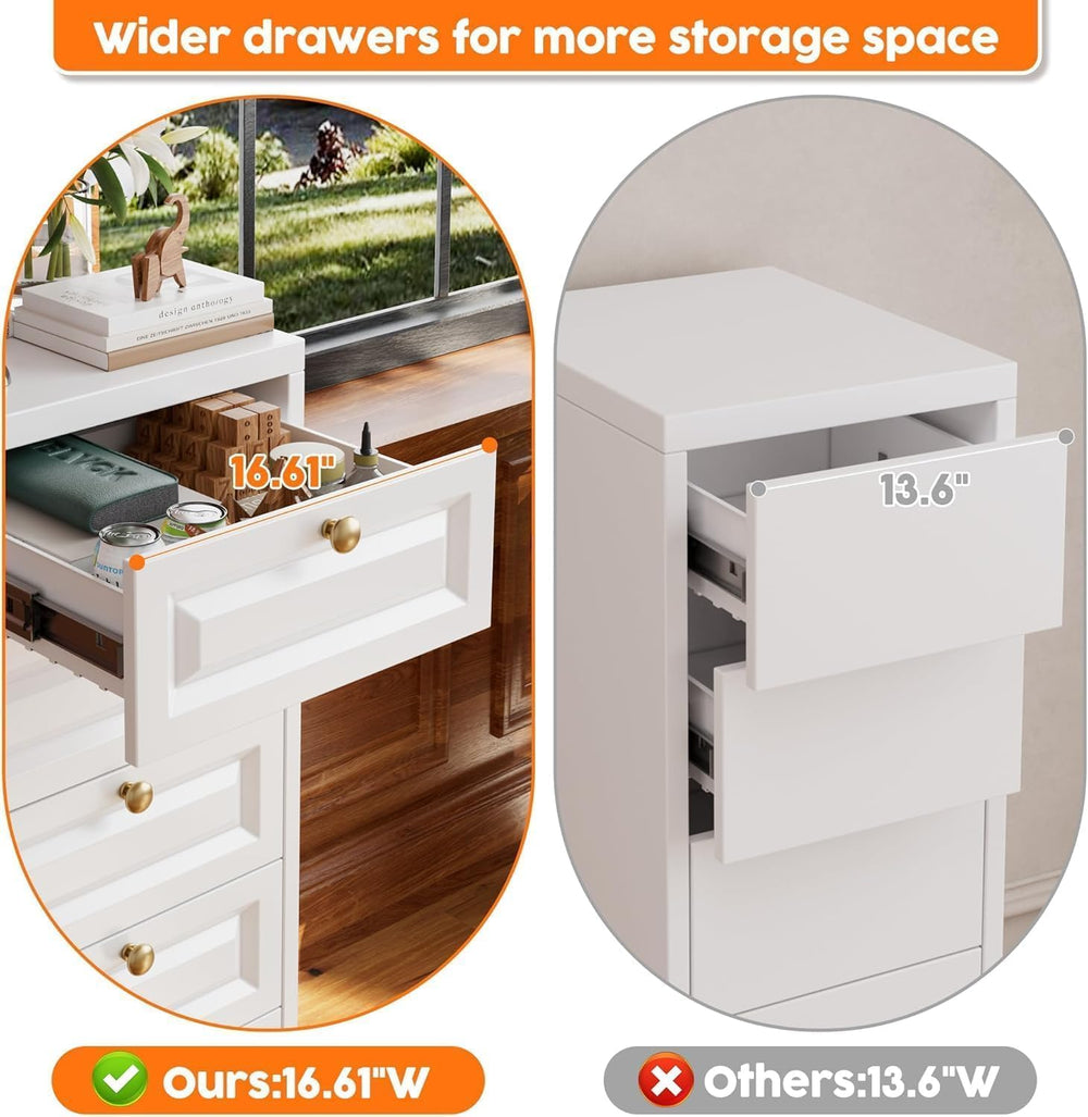 5 Drawer Slim Metal Dresser, 39.3" H Narrow Tall Vertical Chest