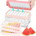 Ice Cube Tray, Ice Tray with Lid and Bin and Ice Scoop, Ice Cube Pop Out Tray by ZZWILLB