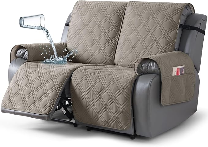 TAOCOCO 100% Waterproof Loveseat Recliner Cover, Non Slip Split Recliner Couch by TAOCOCO