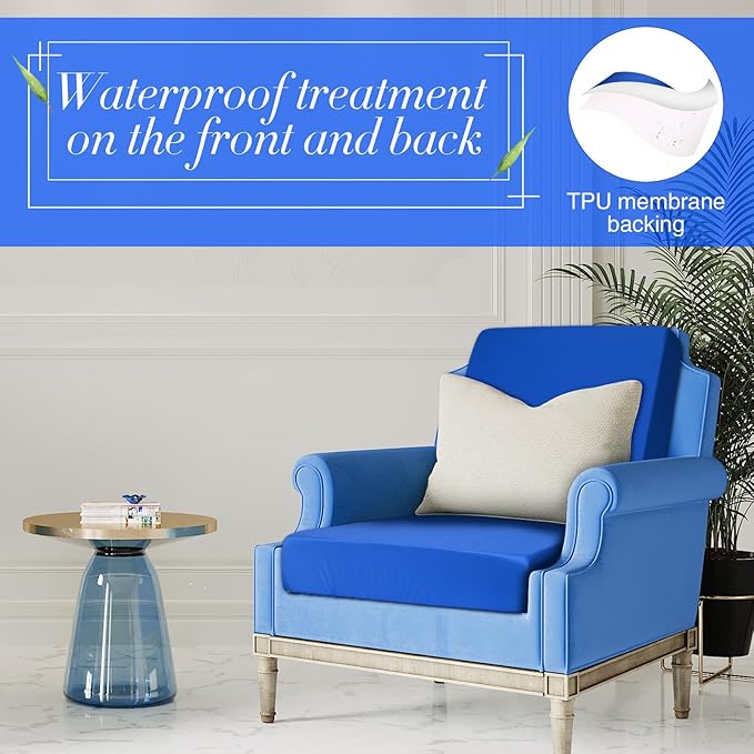 Newwiee Set of 4 Stretch Patio Cushion Covers Sofa Couch Seat Chair Slipcovers - Image 4