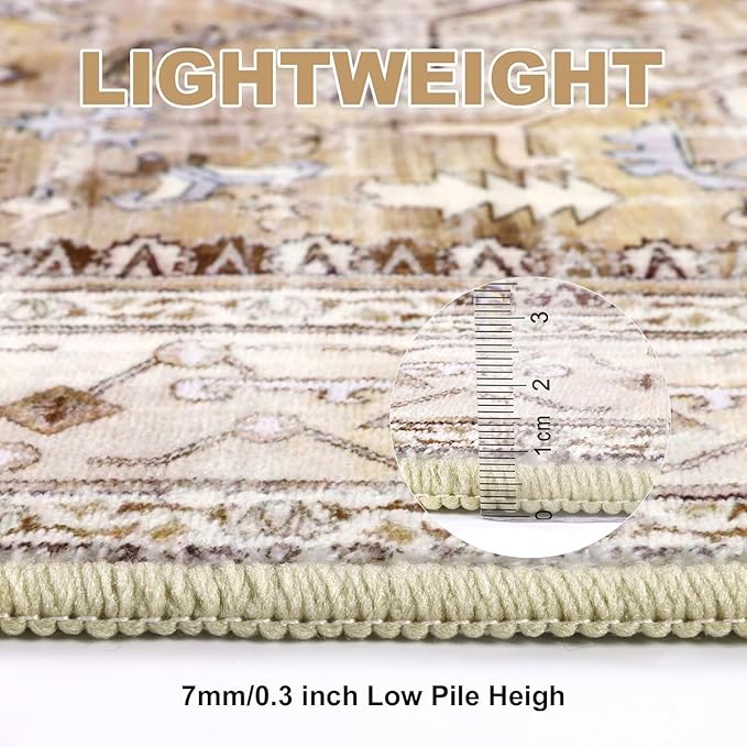 Yamaziot Washable Runner Rug, 3x6 Non-Slip Boho Vintage Hallway Rug - Image 3