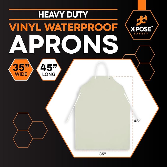 Xpose Safety Heavy Duty Vinyl Waterproof Aprons, Industrial and Commercial Use - Image 3