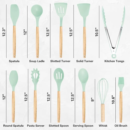 19 PCS Kitchen Cooking Utensils Set, 11 Pieces Silicone Cooking Utensils Set 6 - Image 2