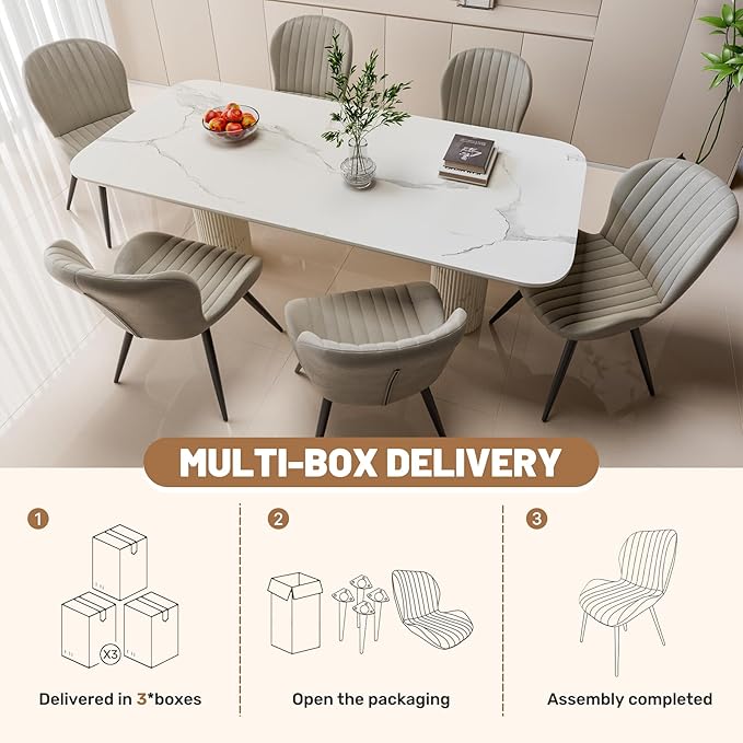 Nalupatio Dining Chairs Set of 6, Modern Dining Room Chairs Comfy Backrest Th...