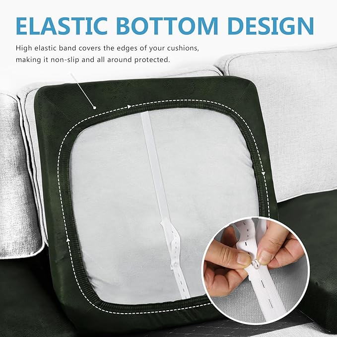 Leather Look Couch Cushion Covers Sofa Seat Slipcovers Sets Couches Furniture - Image 3