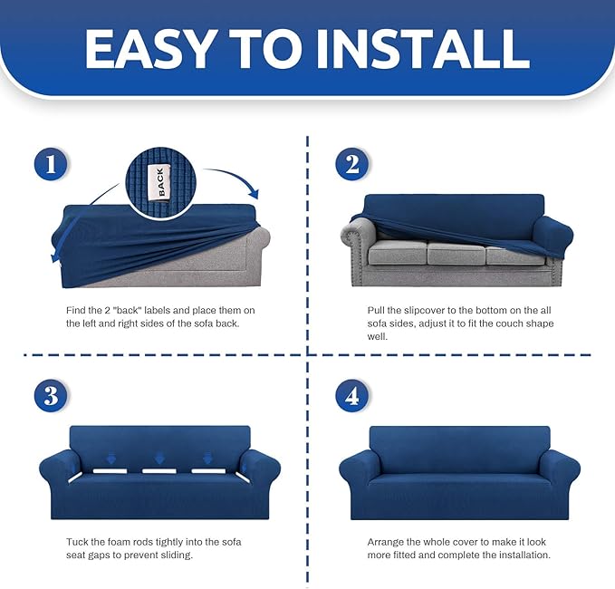 KEKUOU Stretch Single Sofa Slipcover 1 Piece Couch Sofa Cover Furniture - Image 5