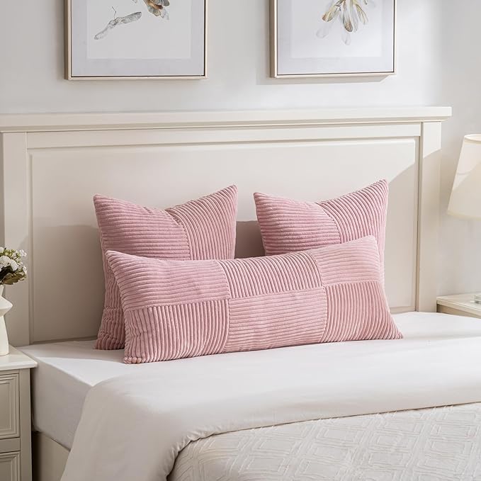 Fancy Homi 2 Packs Blush Pink Big Decorative Throw Pillow Covers 24x24 Inch - Image 5