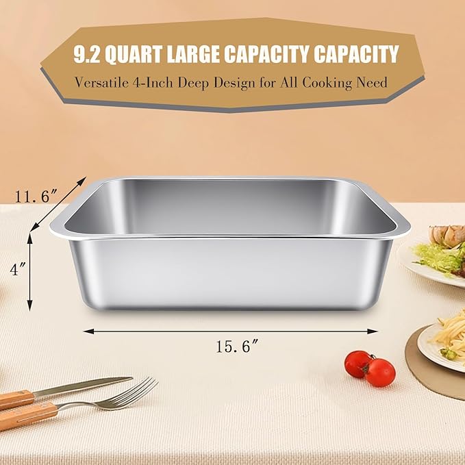 9.2QT Stainless Steel Lasagna Pan - Image 2