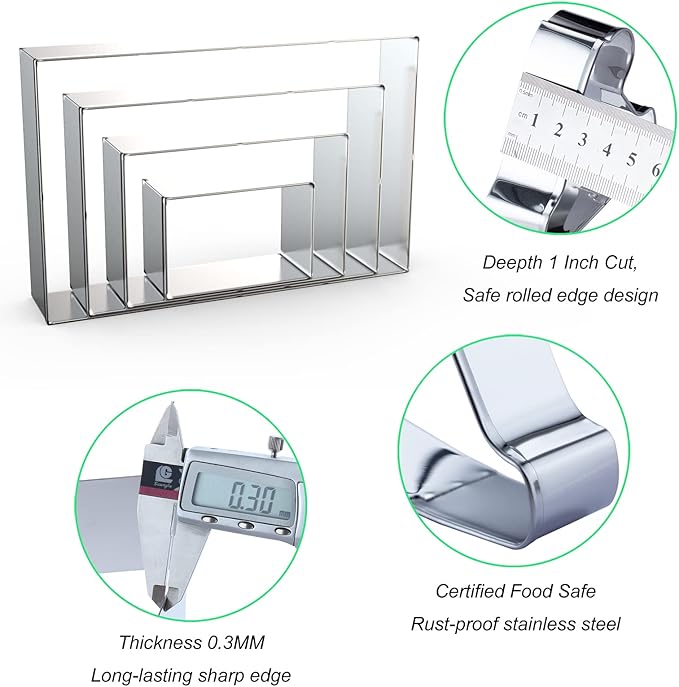 Rectangle Cookie Cutter Set Large - Image 3