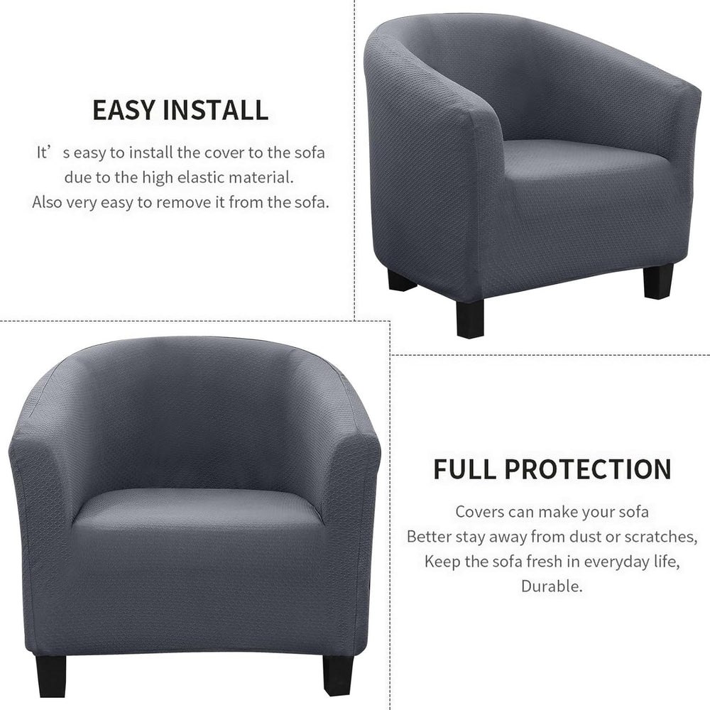 SearchI Club Chair Slipcover Stretch Barrel Chair Covers Jacquard Tub Chair S...
