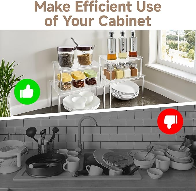 Clear Kitchen Cabinet Organizer, Acrylic Shelves - Image 6