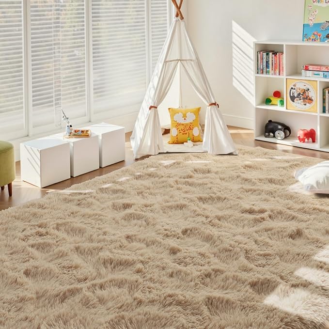 9x12 Ft Extra Large Shag Beige Rugs - Image 3