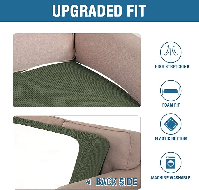 H.VERSAILTEX Super Stretch Individual Seat Cushion Covers Sofa Covers Couch - Image 6
