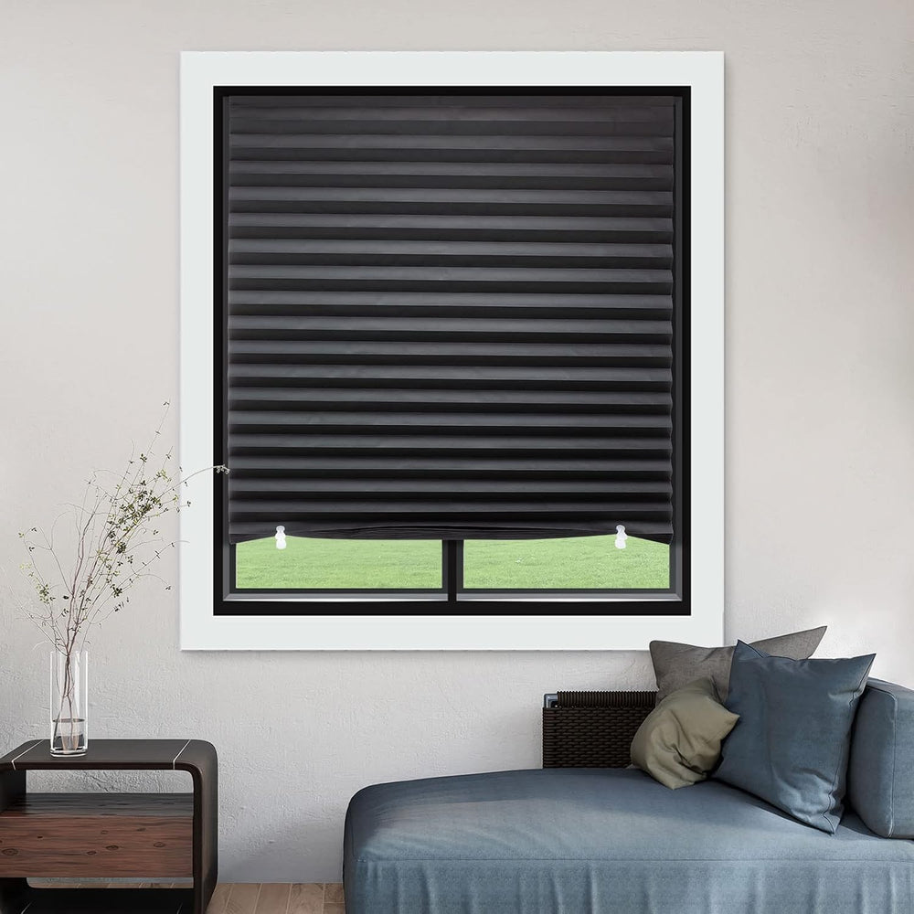 6 Pack Temporary Blackout Paper Shades for Windows,Paper Pleated Blinds with ...