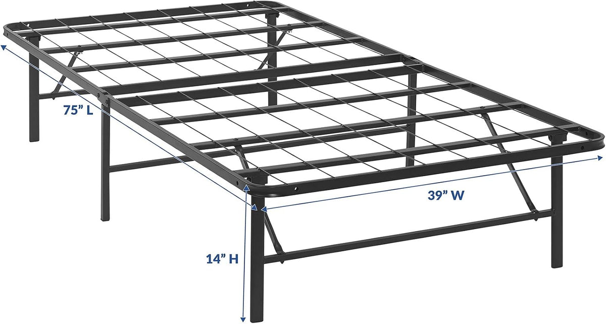 modway horizon twin bed frame in brown shown in use