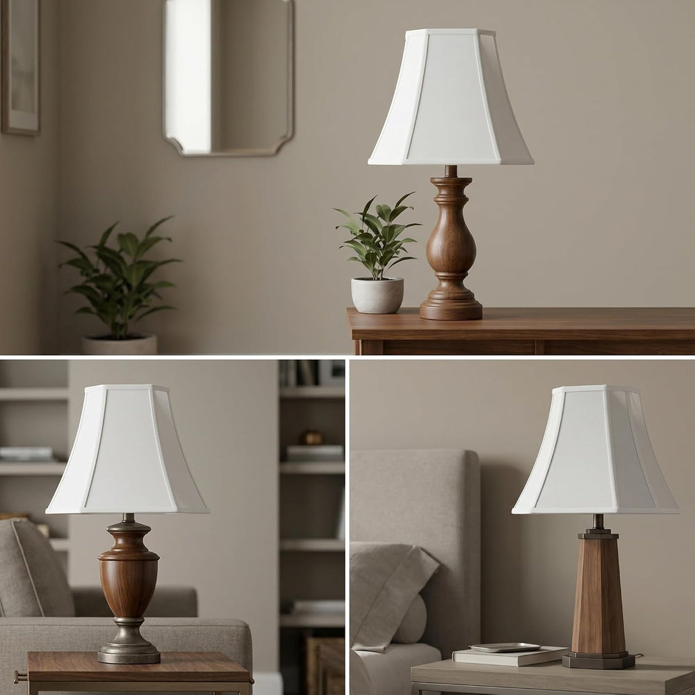 Lamp Shades Set of 2, White Medium Lampshades (6.5"x13"x10.8")...