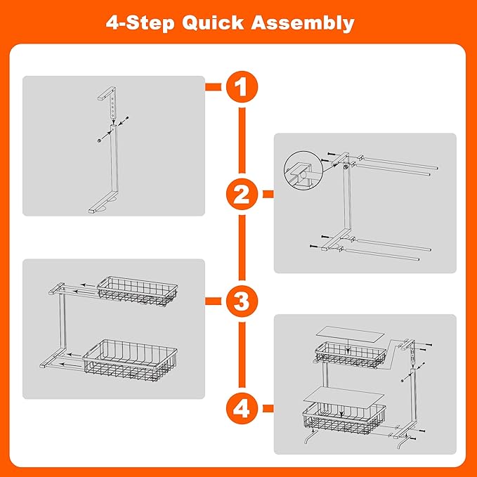 Under Sink Organizer, 2 Pack 2 Tier Under Sink Organizers and Storage, Slide - Image 8