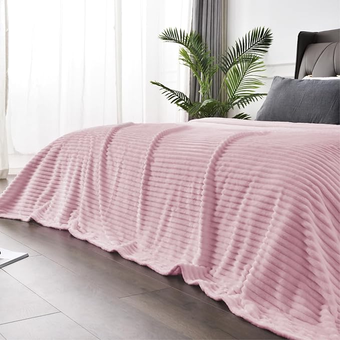 BEDELITE Fleece Blanket Twin Size – 3D Ribbed Jacquard Soft and Warm Decorative - Image 5