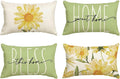 AVOIN colorlife Home Sweet Home Spring Summer Flowers Green Throw Pillow Covers by AVOINcolorlife