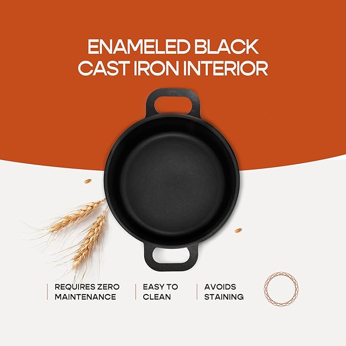 Enameled Cast Iron Dutch Oven for Sourdough Bread Baking | 6 Quart Pot - Image 7