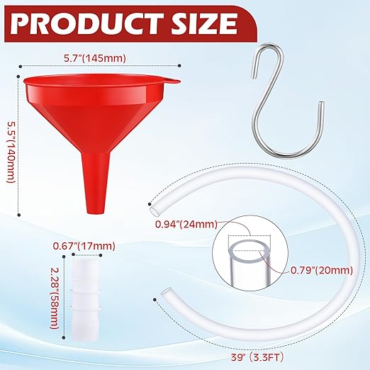 Long Funnel for Transmission Fluid 3.28 Foot Clear Tubing Plastic Wide Mouth - Image 2