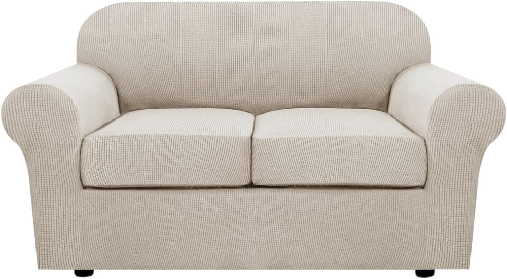 H.VERSAILTEX 3 Piece Stretch Sofa Covers for 2 Cushion Loveseat Couch Covers ...