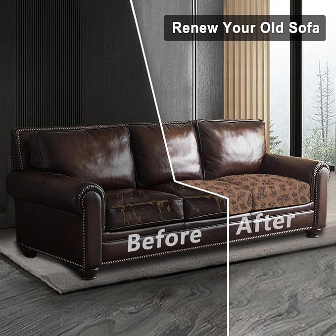Leather Look Couch Cushion Covers Sofa Seat Slipcovers Sets Couches Furniture - Image 8