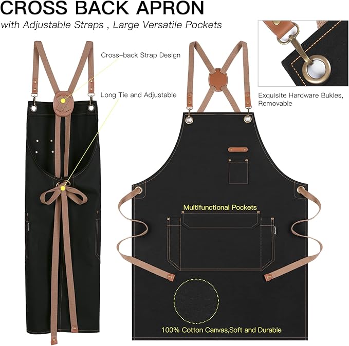 Genixart Chef Apron for Men Women - Image 3