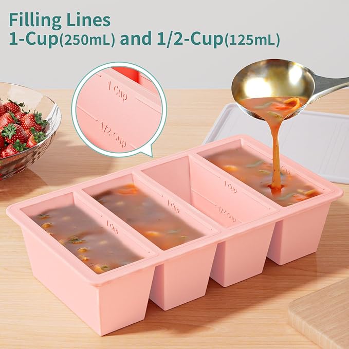 Silicone Freezer Tray for Sauce Cube: GGOW Silicone Freezing Tray for Broth - Image 4