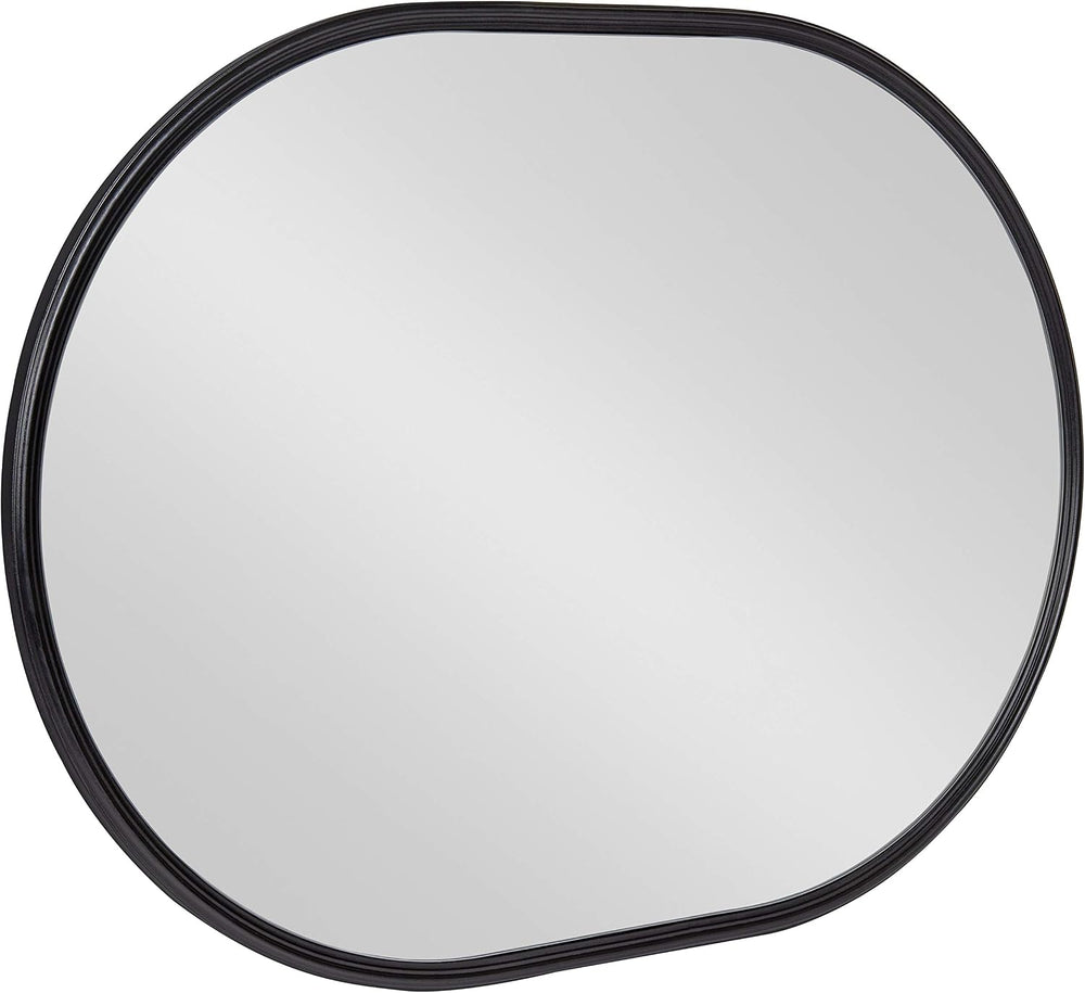 Kate and Laurel Caskill Modern Oval Mirror, 18" x 24", Black, Capsu...